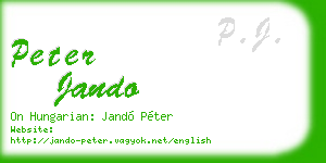peter jando business card