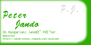 peter jando business card